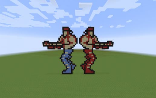 Пиксельная аркадная стойка Contra из шерсти и песчаника