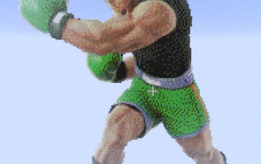 Пиксельная статуя Литл Мака из Super Smash Bros. 4