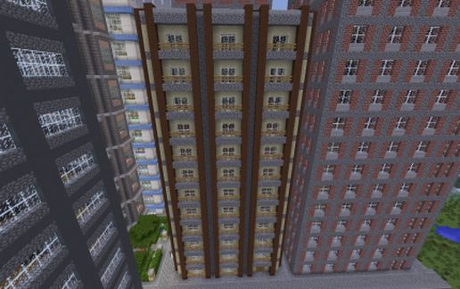 Современный небоскрёб для Майнкрафт 24×50×17, 10521 блоков — скриншот 2