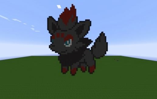 Пиксель-арт Зоруа из Pokémon для Майнкрафт