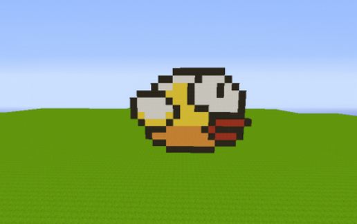 Пиксельная игра Птица Флаппи в Майнкрафте — скриншот 2