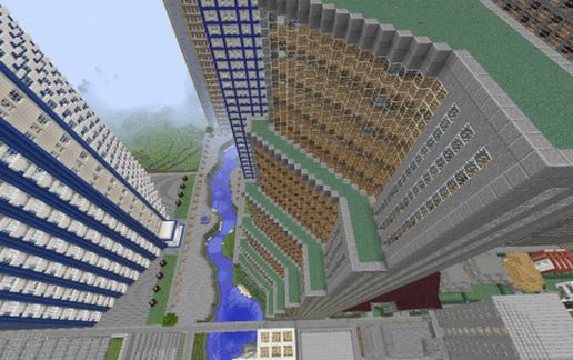 Современный небоскрёб в Майнкрафт 27×122×41, 33477 блоков — скриншот 3