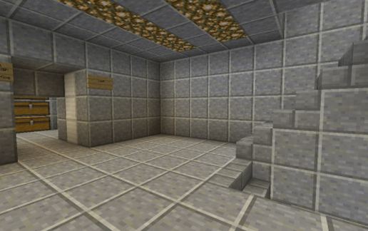 Городской банк Minecraftia в современном стиле из андезита и стекла — скриншот 2