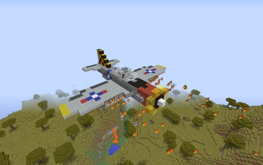 Американский истребитель Republic P-47D в Майнкрафт — скриншот 3