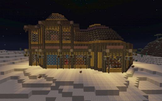 PvP-спавн в тропическом стиле для сервера Майнкрафт