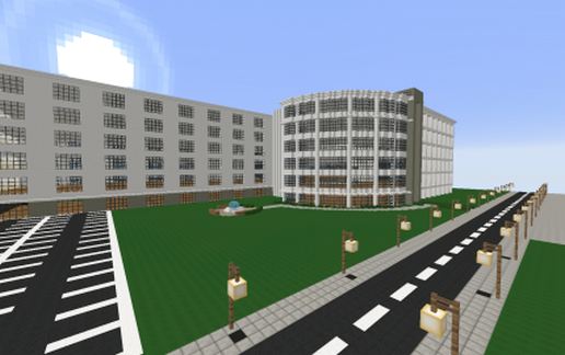 Современная больница или отель в Майнкрафт