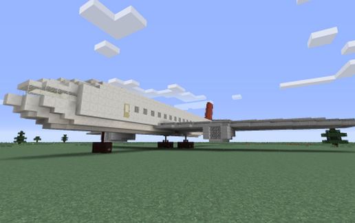 Пассажирский самолёт Airbus A320 в Майнкрафт