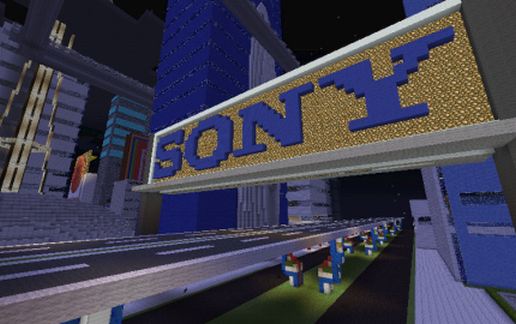 Постройка логотипа Sony в Майнкрафте