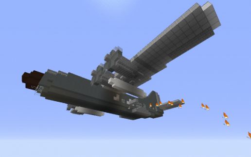 Штурмовик Lockheed AC-130 в Майнкрафт — скриншот 2