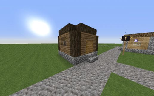 Маленький деревенский дом 6x6 для Майнкрафт