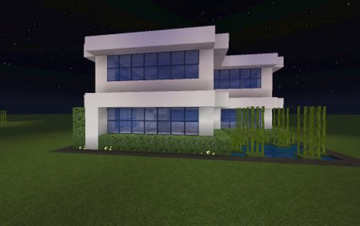 Современный дом 20x20 из кварца и синего стекла — скриншот 2