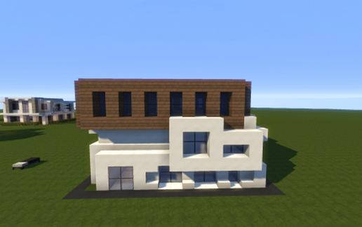Современный дом 17x17 из кварца и еловых досок