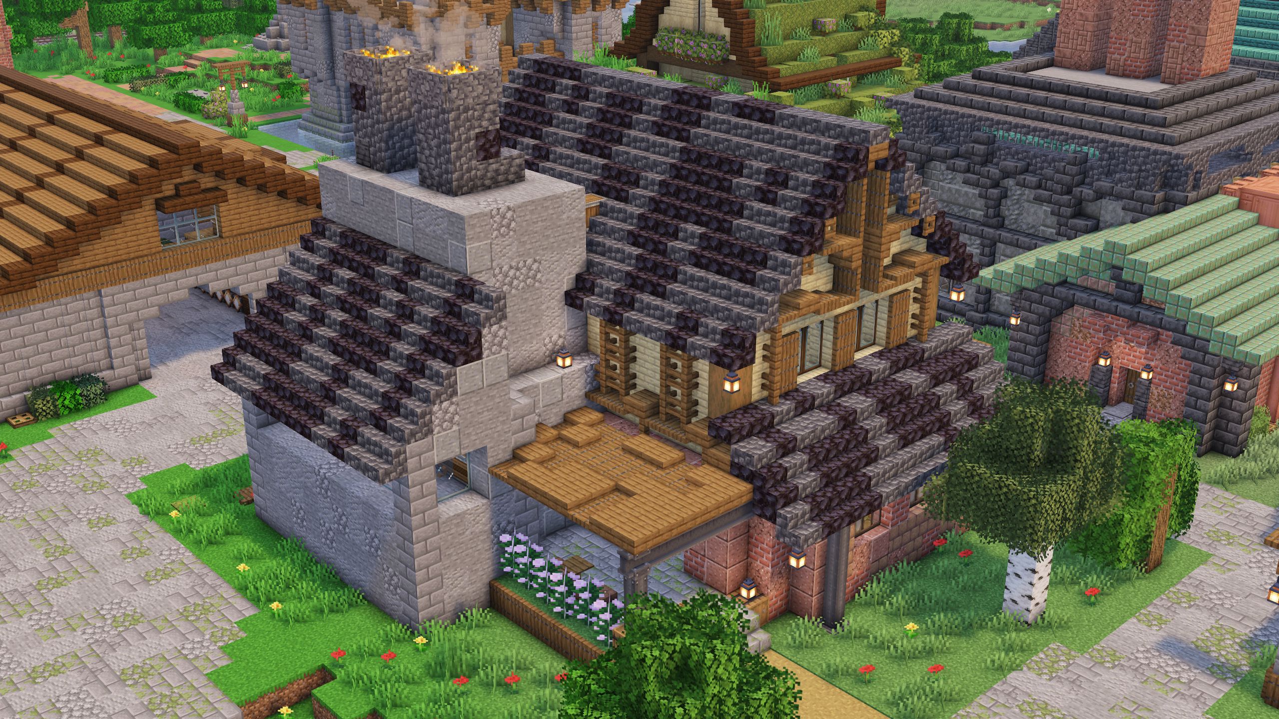 Цветущая сакура для Create: великолепие природы в Minecraft — скриншот 2
